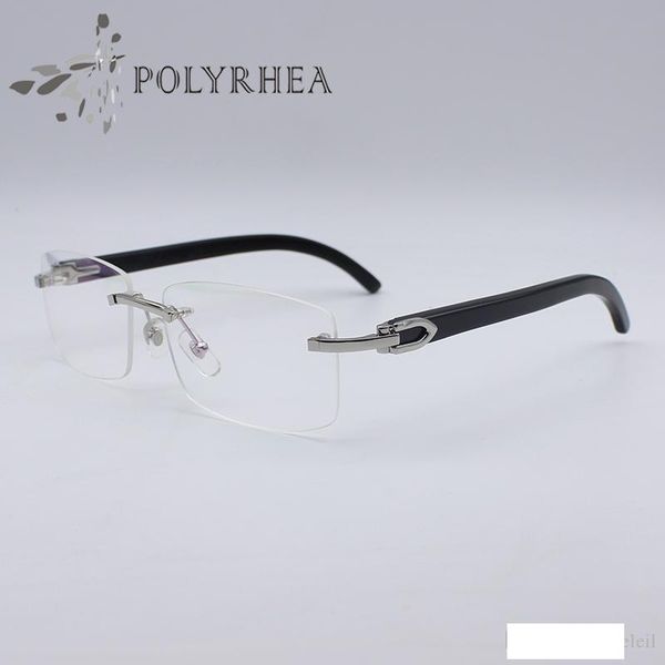black buffalo horn glasses gold rimless optical sunglasses men women brand designer glasses carving eyewear frames with box and cases, Silver
black buffalo horn glasses gold rimless optical sunglasses men women brand designer glasses carving eyewear frames with box and cases, Silver