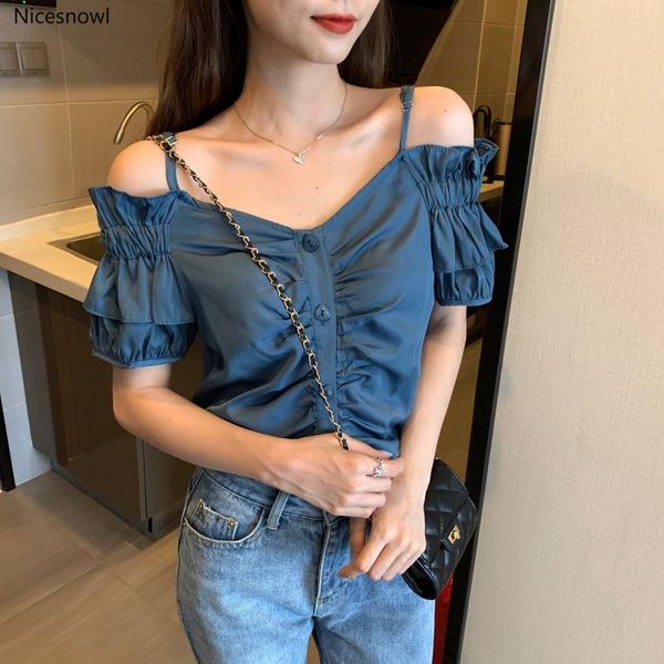 shirt with narrow straps design sense female non-mainstream immortal off-shoulder short sleeve women shirts woman clothes, White
shirt with narrow straps design sense female non-mainstream immortal off-shoulder short sleeve women shirts woman clothes, White