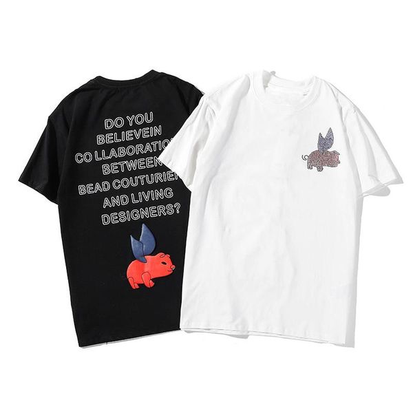 19ss luxury mens designer t shirt cotton women casual sport short sleeve mens pig printing round neck tees black white, White;black
19ss luxury mens designer t shirt cotton women casual sport short sleeve mens pig printing round neck tees black white, White;black