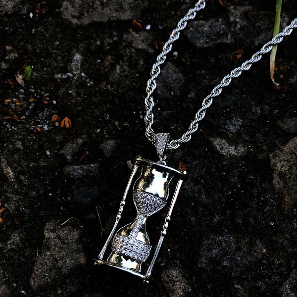 men's hip hop iced out hourglass tennis chain necklace luxury sand glass sand clock pendant men stainless steel cuban chain jewelry 202, Silver
men's hip hop iced out hourglass tennis chain necklace luxury sand glass sand clock pendant men stainless steel cuban chain jewelry 202, Silver