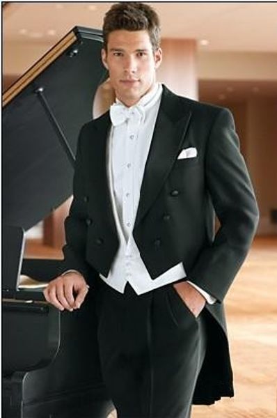 fashion tailcoat groom tuxedos double-breasted peak lapel man groomsman men wedding suits prom/form/bridegroom (jacket+pants+vest, White;black
fashion tailcoat groom tuxedos double-breasted peak lapel man groomsman men wedding suits prom/form/bridegroom (jacket+pants+vest, White;black
