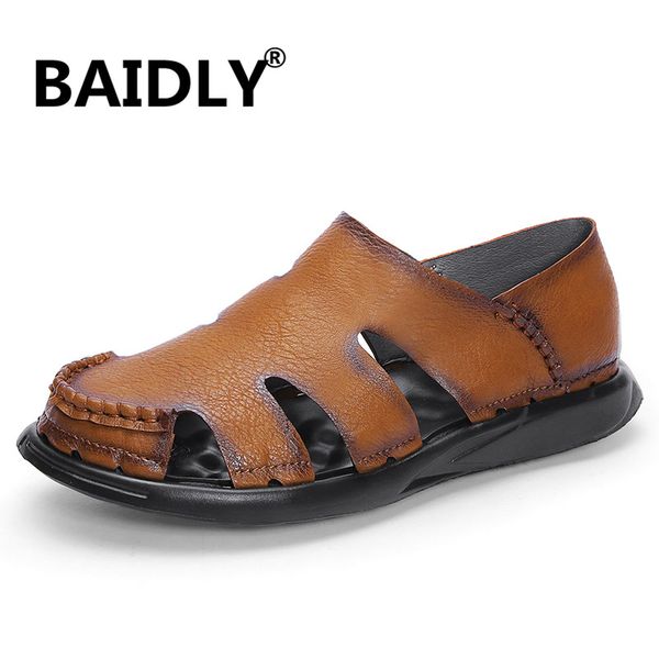 new style summer men's sandals leather soft bottom leisure men beach sandals shoes zandalias para hombre verano, Black
new style summer men's sandals leather soft bottom leisure men beach sandals shoes zandalias para hombre verano, Black