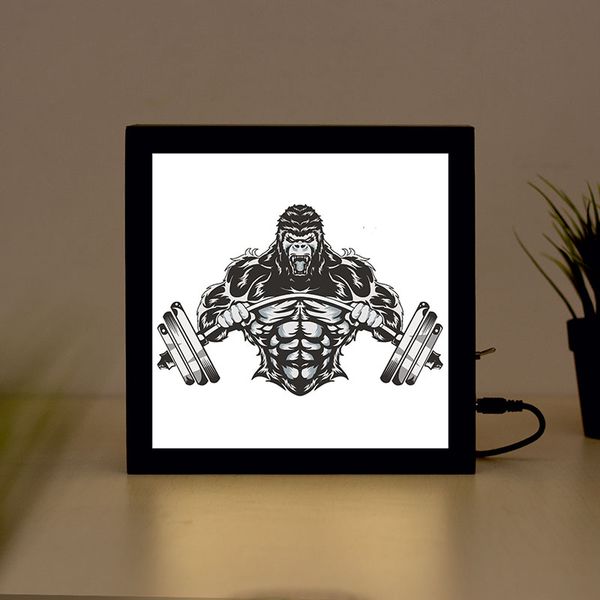 gym gorilla handcrafted wooden light box sign for home, restaurant, coffee shop business signage
gym gorilla handcrafted wooden light box sign for home, restaurant, coffee shop business signage