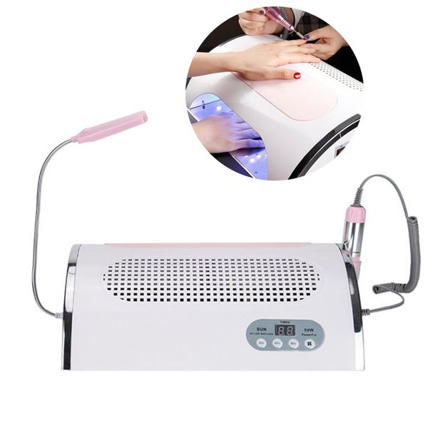 abvp 54w uv nail lamp 4 in 1 nail art equipment electric drill machine dust suction vacuum led lighting, Silver
abvp 54w uv nail lamp 4 in 1 nail art equipment electric drill machine dust suction vacuum led lighting, Silver
