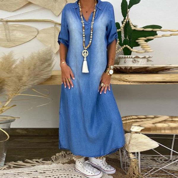 women denim sundress 2020 summer halfs sleeves casual dress tunic vestido female robe plus size shirt party dress#0520g30, White;black
women denim sundress 2020 summer halfs sleeves casual dress tunic vestido female robe plus size shirt party dress#0520g30, White;black