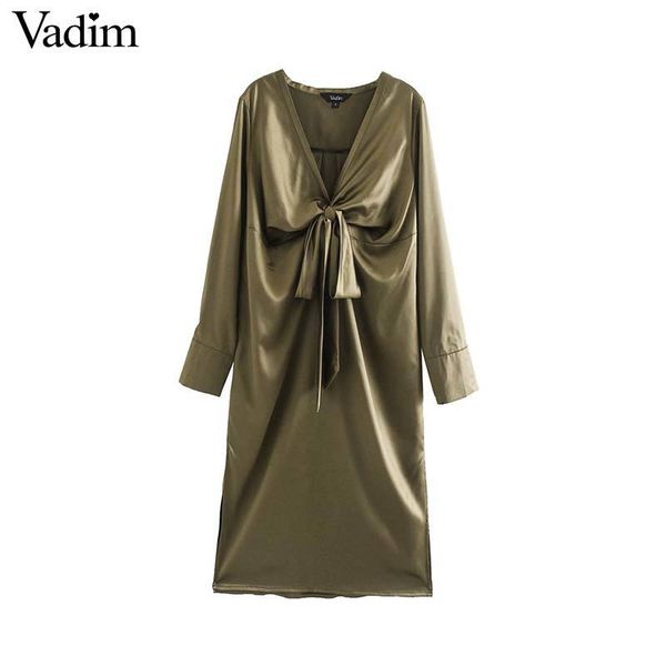 vadim women fashion bow tie decorate dress v neck long sleeve pleated female casual stylish solid midi dresses vestidos qd211, Black;pink
vadim women fashion bow tie decorate dress v neck long sleeve pleated female casual stylish solid midi dresses vestidos qd211, Black;pink