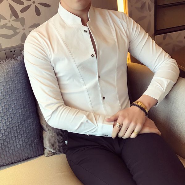 2019 new fashion male autumn slim fit casual pure cotton long sleeve shirts/men's business dress shirt s-xxl, White;black
2019 new fashion male autumn slim fit casual pure cotton long sleeve shirts/men's business dress shirt s-xxl, White;black