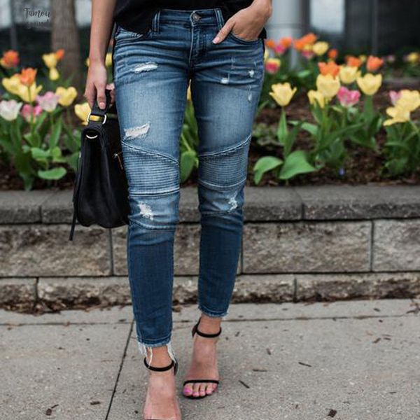 denim jeans women skinny twill stretch pants ripped destroyed pleated slim pencil trousers drop shipping good quality, Blue
denim jeans women skinny twill stretch pants ripped destroyed pleated slim pencil trousers drop shipping good quality, Blue