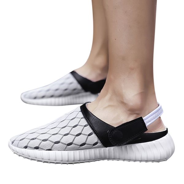 

sagace mens summer beach flip flops slippers men's large size summer breathable sandals lightweight non-slip wading shoes, Black
