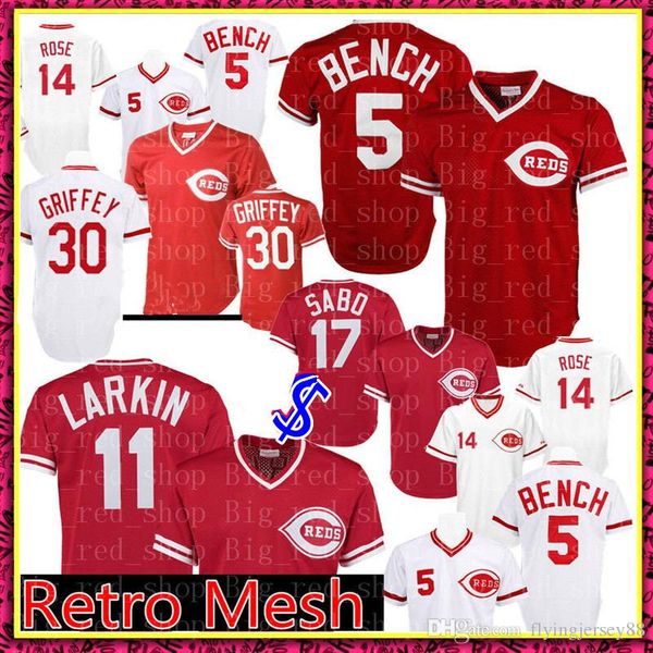 5 Johnny Bench Cincinnati Jersey Reds 11 Barry Larkin 30 Ken 17 Chris Sabo Mitchell & Ness Red Cooperstown Collection Mesh Batting Practice
5 Johnny Bench Cincinnati Jersey Reds 11 Barry Larkin 30 Ken 17 Chris Sabo Mitchell & Ness Red Cooperstown Collection Mesh Batting Practice