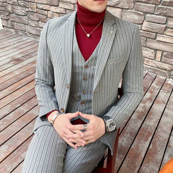 gzdeerax stipre men suit (blazer+vest+pants) luxury single breasted mens suits wedding groom fashion slim mens suits with pants, White;black
gzdeerax stipre men suit (blazer+vest+pants) luxury single breasted mens suits wedding groom fashion slim mens suits with pants, White;black