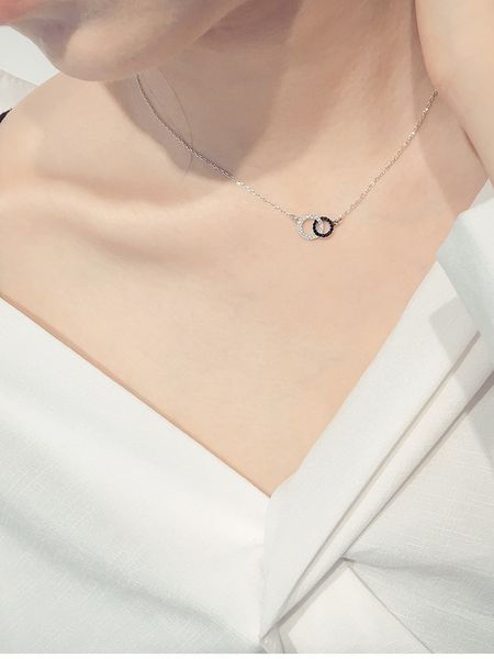 fashion 925 sterling silver double circle crystal necklaces for women wedding jewelry long statement necklaces girls gifts, Golden;silver
fashion 925 sterling silver double circle crystal necklaces for women wedding jewelry long statement necklaces girls gifts, Golden;silver
