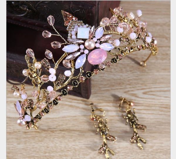 handwoven european crown bride headwear pink crown with earrings bride jewelry, Slivery;golden
handwoven european crown bride headwear pink crown with earrings bride jewelry, Slivery;golden