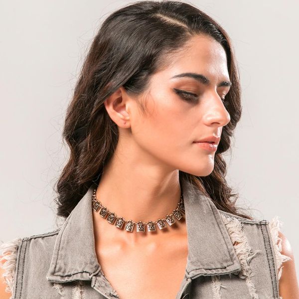 vintage short necklace choker women jewelry, Golden;silver 
vintage short necklace choker women jewelry, Golden;silver