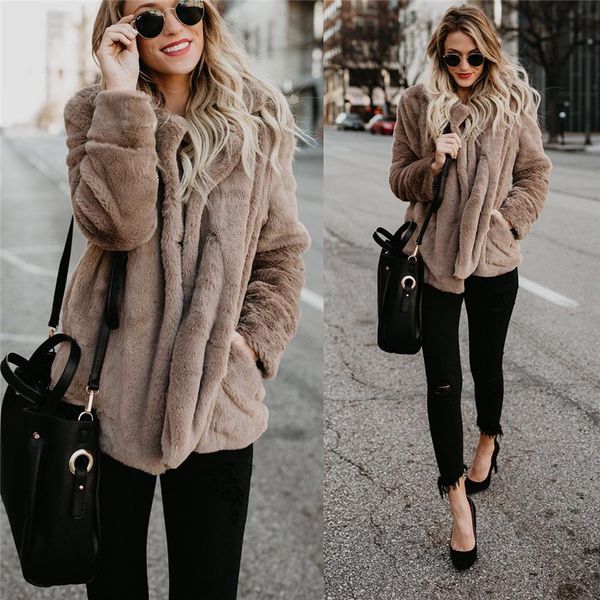 shaggy thick warm fur coat long sleeve lambswool faux fur coat women autumn winter cardigan plush fluffy jacket femme, Black
shaggy thick warm fur coat long sleeve lambswool faux fur coat women autumn winter cardigan plush fluffy jacket femme, Black