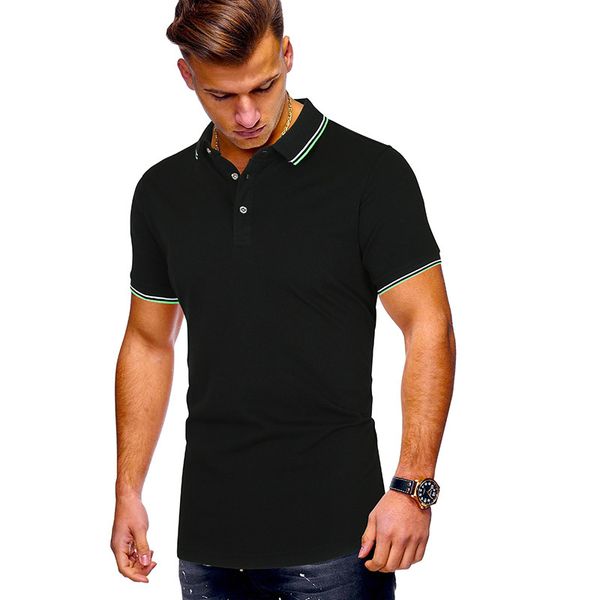 casual mens shirt summer polo striped polo sleeved solid short slim color shirt stitching mqriq, Black
casual mens shirt summer polo striped polo sleeved solid short slim color shirt stitching mqriq, Black