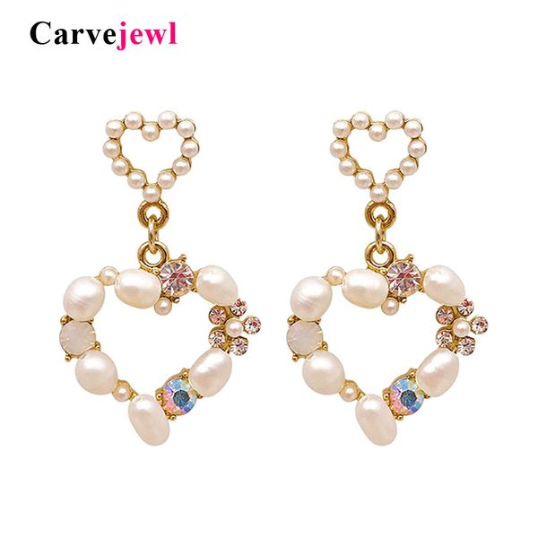 carvejewl freshwater pearl love heart drop earrings for women bijoux trendy jewelry korea design sweet dangle boucle d'oreille, Silver
carvejewl freshwater pearl love heart drop earrings for women bijoux trendy jewelry korea design sweet dangle boucle d'oreille, Silver