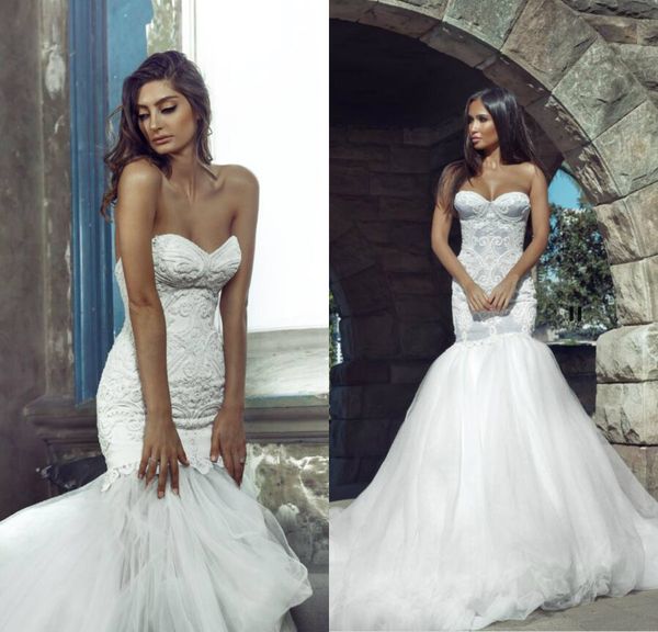 2019 mermaid wedding dresses sweetheart lace appliqued beads sleeveless sweep train beach wedding dress custom made country bridal gowns, White
2019 mermaid wedding dresses sweetheart lace appliqued beads sleeveless sweep train beach wedding dress custom made country bridal gowns, White