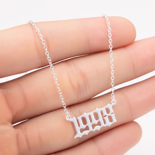charm stainless steel silver color 1996 1997 1998 1999 necklaces year number trendy letter necklace for women birthday collar
charm stainless steel silver color 1996 1997 1998 1999 necklaces year number trendy letter necklace for women birthday collar
