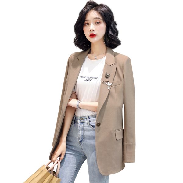small suit women 's 2020 season age reduction badge coat one-button casual small fragrant style suit conventional sleeve slim, White;black
small suit women 's 2020 season age reduction badge coat one-button casual small fragrant style suit conventional sleeve slim, White;black