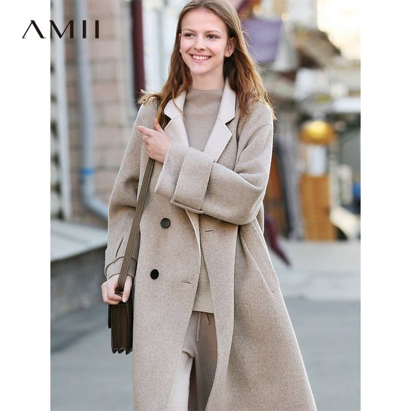 amii minimalist ulzzang western style chic double-sided tweed coat 2018 autumn new loose lapel medium and long coat, Black
amii minimalist ulzzang western style chic double-sided tweed coat 2018 autumn new loose lapel medium and long coat, Black