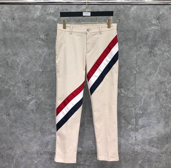 2020 fashion tb brand ankle-length men casual suit pants spliced striped spring and autumn cotton trousers, Black
2020 fashion tb brand ankle-length men casual suit pants spliced striped spring and autumn cotton trousers, Black