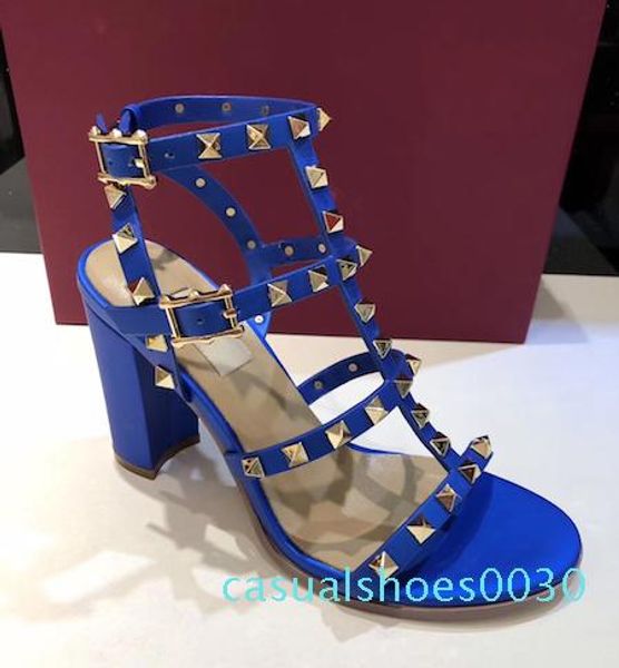 women leather stud sandals t-strap sandal summer high heels rivets shoes ladies party shoes 6.5cm 9.5cm 15color with box c30, Black
women leather stud sandals t-strap sandal summer high heels rivets shoes ladies party shoes 6.5cm 9.5cm 15color with box c30, Black