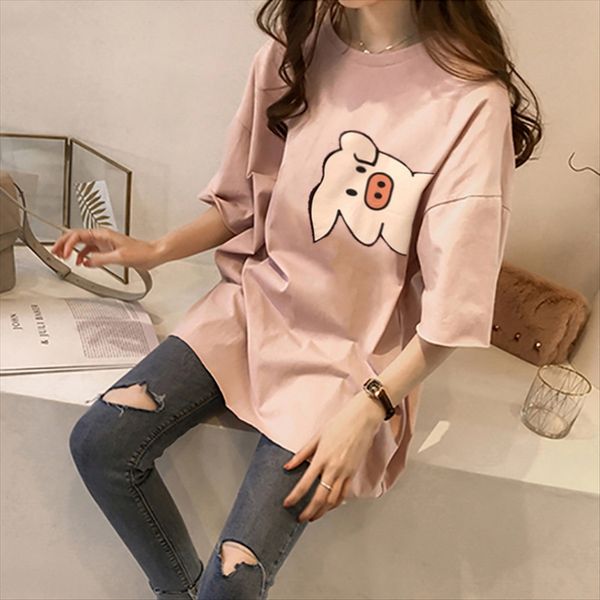 summer 2019 white short-sleeved t- female fat shirt mm mid-long half-sleeved shirt loose large size t-shirt
summer 2019 white short-sleeved t- female fat shirt mm mid-long half-sleeved shirt loose large size t-shirt