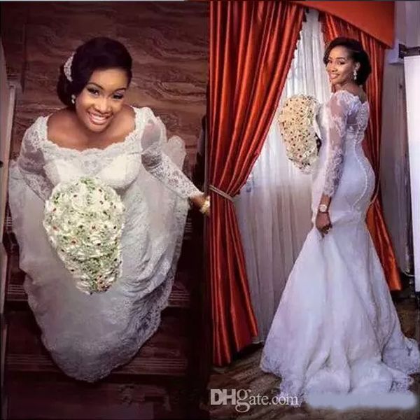 charming white mermaid lace wedding dresses long sleeves black girls bridal gowns boat neck bride dress for wedding
charming white mermaid lace wedding dresses long sleeves black girls bridal gowns boat neck bride dress for wedding