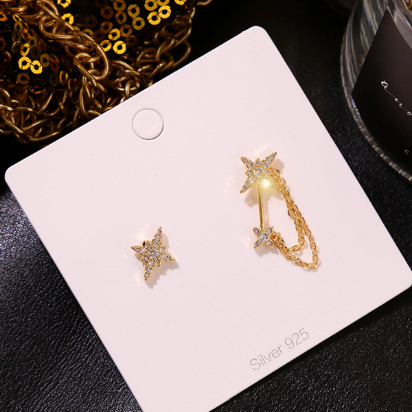 european and american fashion trend girl japanese and korean version of crystal niche design asymmetric star earring jewelry, Silver
european and american fashion trend girl japanese and korean version of crystal niche design asymmetric star earring jewelry, Silver