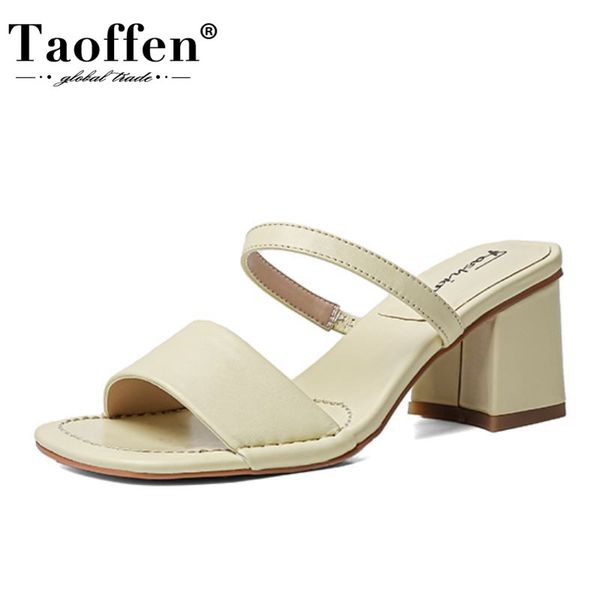 taoffen fashion women sandals shoes square heels real leather shoes women solid slippers ladies' slip on footwear size 33-40, Black
taoffen fashion women sandals shoes square heels real leather shoes women solid slippers ladies' slip on footwear size 33-40, Black