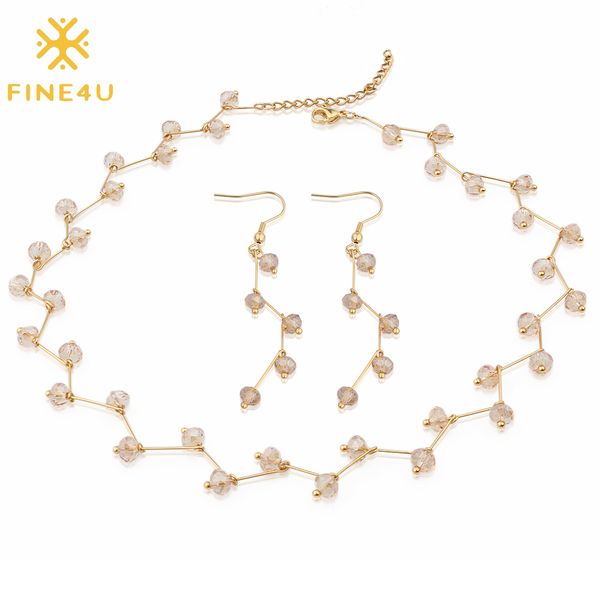fine4u n286 handmade bohemia 6mm glass faceted crystal beads necklace earrings sets stainless steel wedding party jewelry set, Silver
fine4u n286 handmade bohemia 6mm glass faceted crystal beads necklace earrings sets stainless steel wedding party jewelry set, Silver