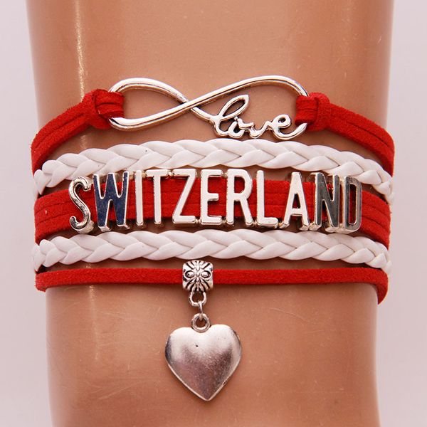 infinity love switzerland bracelets bangles soccer/heart charm braided leather men women bracelet jewelry drop shipping, Golden;silver
infinity love switzerland bracelets bangles soccer/heart charm braided leather men women bracelet jewelry drop shipping, Golden;silver