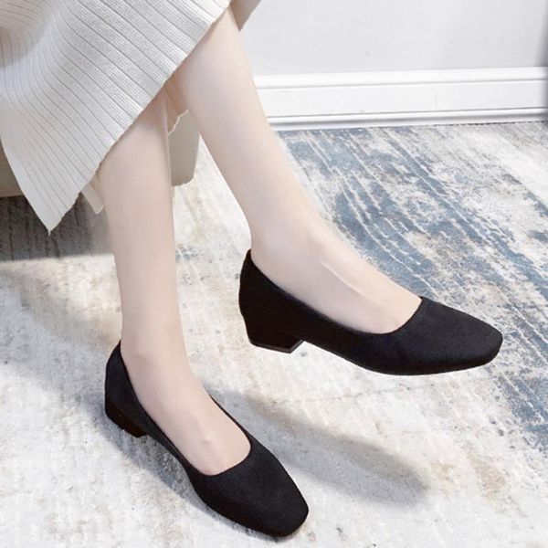 women's high heel fashion low heel single shoes peas single shoes square head student party wedding zapatos de mujer, Black
women's high heel fashion low heel single shoes peas single shoes square head student party wedding zapatos de mujer, Black
