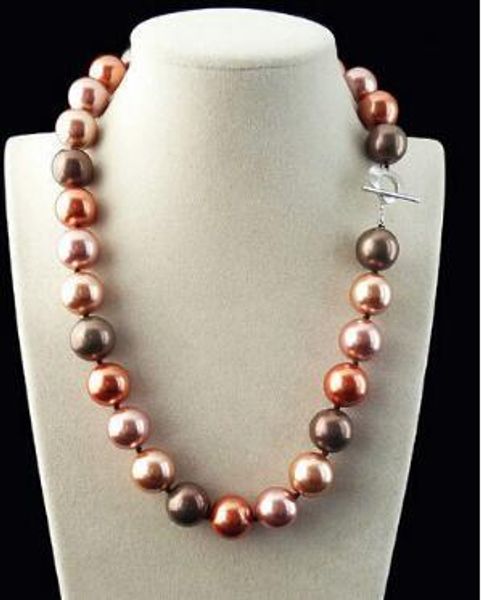 necklace ++rare mix colors 14mm south sea shell pearl heart clasp necklace 18", Silver
necklace ++rare mix colors 14mm south sea shell pearl heart clasp necklace 18", Silver
