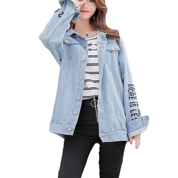 new plus size women sshirt denim jacket spring autumn loose embroidery basis coat jackets women's casual jeans jackets 5xl f368, Black;brown
new plus size women sshirt denim jacket spring autumn loose embroidery basis coat jackets women's casual jeans jackets 5xl f368, Black;brown