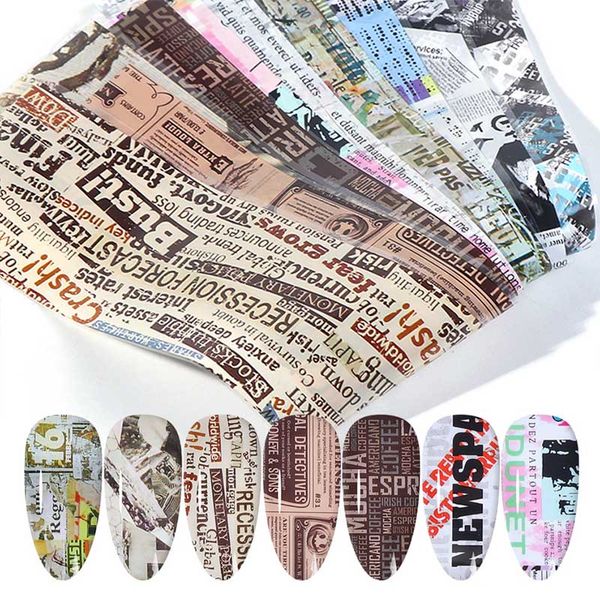 10pcs/set nail foil sticker vintage newspaper gel set mixed flower marble adhesive transfer decals starry paper nail slider, Black
10pcs/set nail foil sticker vintage newspaper gel set mixed flower marble adhesive transfer decals starry paper nail slider, Black