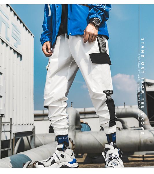 hip-hop pants men tactical overalls large pockets color matching 2020 new casual joggers trousers trend design track pants, Black
hip-hop pants men tactical overalls large pockets color matching 2020 new casual joggers trousers trend design track pants, Black