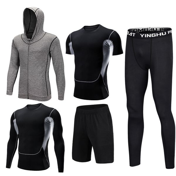 5 pcs/set compression men's sport suits quick dry running sets fitness clothes jogging suit training gym tracksuits, Black;blue
5 pcs/set compression men's sport suits quick dry running sets fitness clothes jogging suit training gym tracksuits, Black;blue