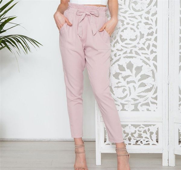 womens fashion designer casual pants solid color cropped waist pants female clothing loose apprel, Black;white
womens fashion designer casual pants solid color cropped waist pants female clothing loose apprel, Black;white
