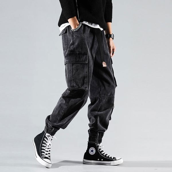 japanese fashion men jeans black loose fit multi pockets cargo pants harem trousers streetwear hip hop jeans men, Blue
japanese fashion men jeans black loose fit multi pockets cargo pants harem trousers streetwear hip hop jeans men, Blue