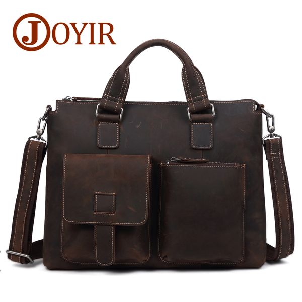

joyir genuine leather business briefcase men messenger handbag men's totes 15inch laptravel shoulder bag crossbody male b260