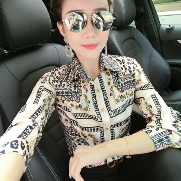 new 2020 luxury fashion printed shirts spring fall women long sleeve lapel neck runway ladies button blouse slim office designer shirt, White
new 2020 luxury fashion printed shirts spring fall women long sleeve lapel neck runway ladies button blouse slim office designer shirt, White