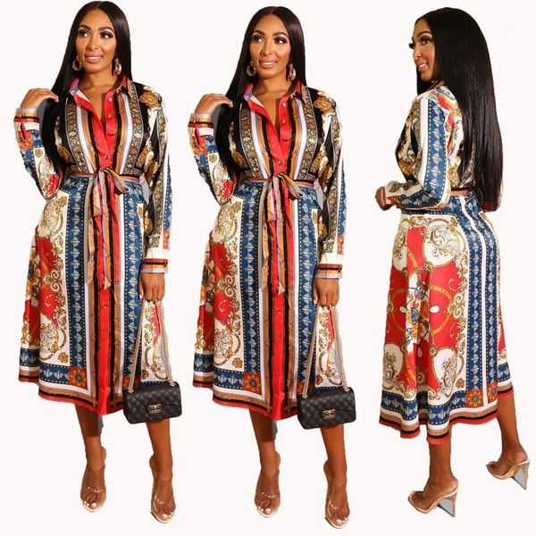 lapel neck long sleeve long casual shirt dresses size 2xl floral striped with belt spring summer womens designer dresses, Black;gray
lapel neck long sleeve long casual shirt dresses size 2xl floral striped with belt spring summer womens designer dresses, Black;gray
