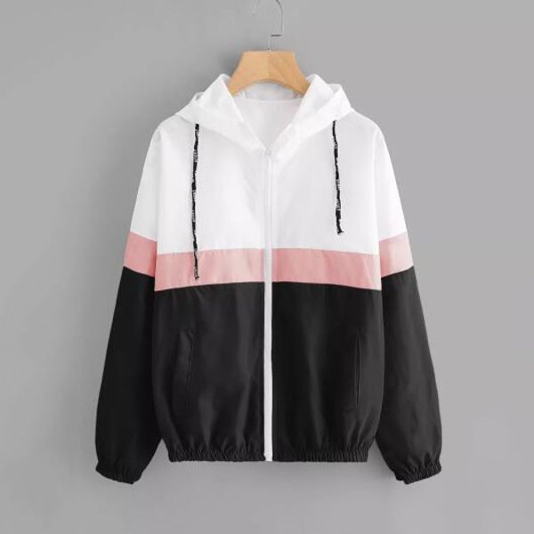 women jackets windbreaker zipper hoodies patchwork thin coat fashion casual outerwear street spring sports jackets, Black;brown
women jackets windbreaker zipper hoodies patchwork thin coat fashion casual outerwear street spring sports jackets, Black;brown