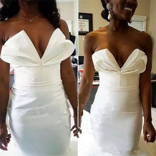 2020 satin african wedding dresses mermaid bridal gown beach gothic wedding gown nigeria paolo sebastian, White
2020 satin african wedding dresses mermaid bridal gown beach gothic wedding gown nigeria paolo sebastian, White