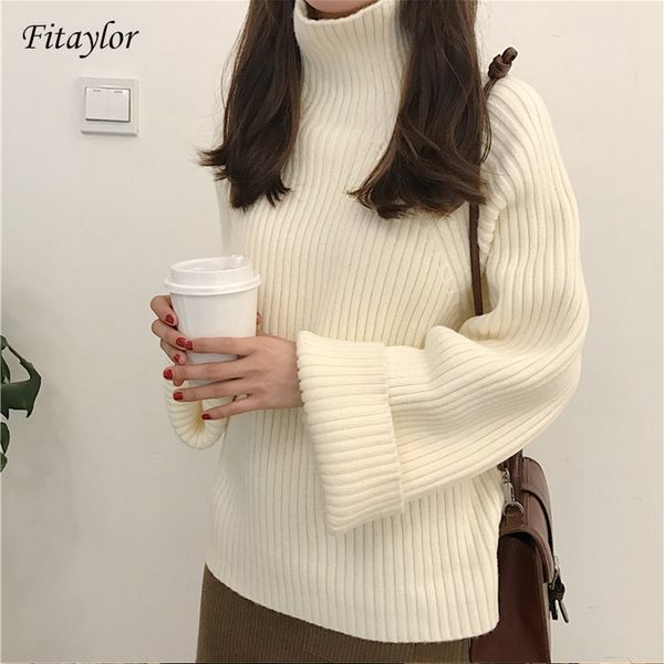 fitaylor new women winter thick turtleneck sweater casual female loose fit knitted pullovers solid color warm knitwear, White;black
fitaylor new women winter thick turtleneck sweater casual female loose fit knitted pullovers solid color warm knitwear, White;black