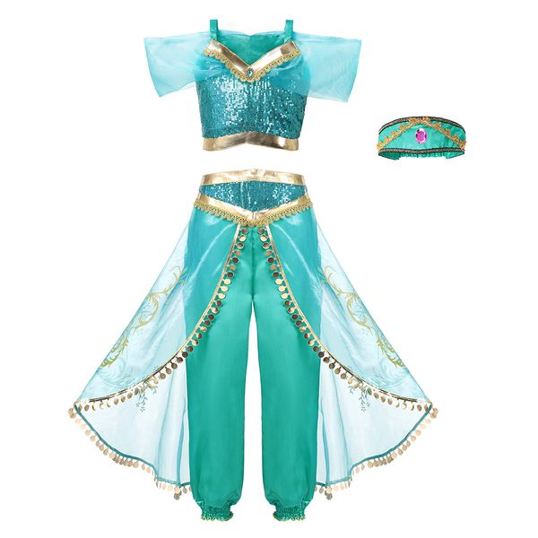 girls aladdin's lamp jasmine dress up costumes children halloween belly dance dresses arabian indian princess cosplay costume y200317, Red;yellow
girls aladdin's lamp jasmine dress up costumes children halloween belly dance dresses arabian indian princess cosplay costume y200317, Red;yellow