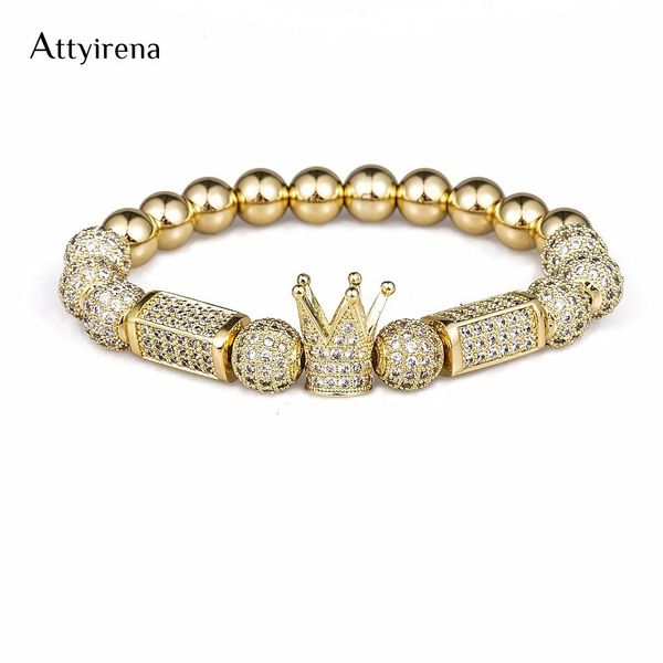2018 brand trendy imperial crown charm bracelets 8mm micro pave cz round bead women men copper jewelry pulseras mujer bileklik t7190615, Black
2018 brand trendy imperial crown charm bracelets 8mm micro pave cz round bead women men copper jewelry pulseras mujer bileklik t7190615, Black