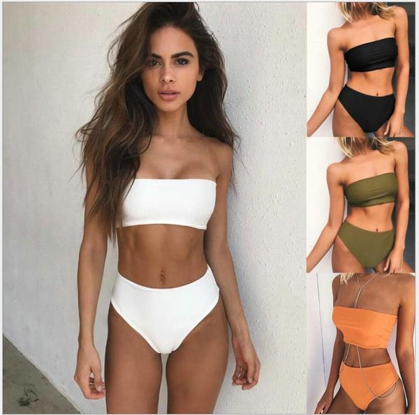 womens summer fashion wrapped chest double-layer two-piece swimsuit with chest pad with four colors, White;black
womens summer fashion wrapped chest double-layer two-piece swimsuit with chest pad with four colors, White;black